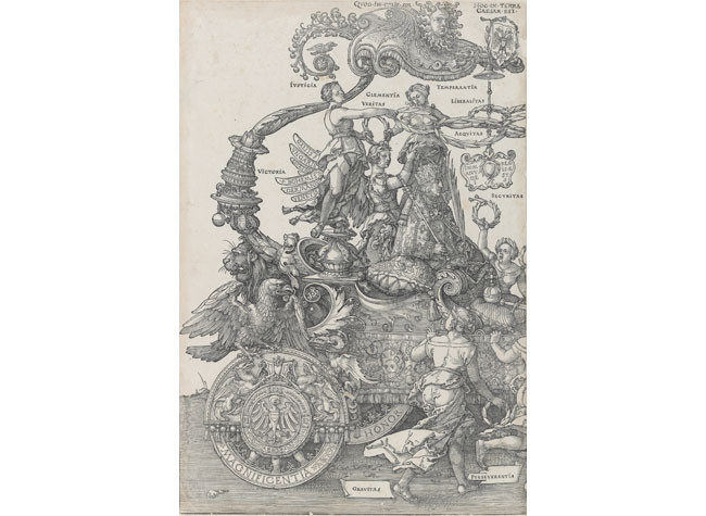 Albrecht Dürer, Gran carro triunfal de Maximiliano, 1523. BNE, INVENT/42306