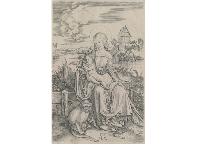 Albrecht Dürer, La Virgen del mono. BNE, INVENT/42659