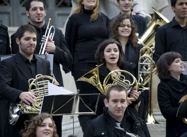 Parte de la banda del Real Conservatorio Superior de Música de Madrid