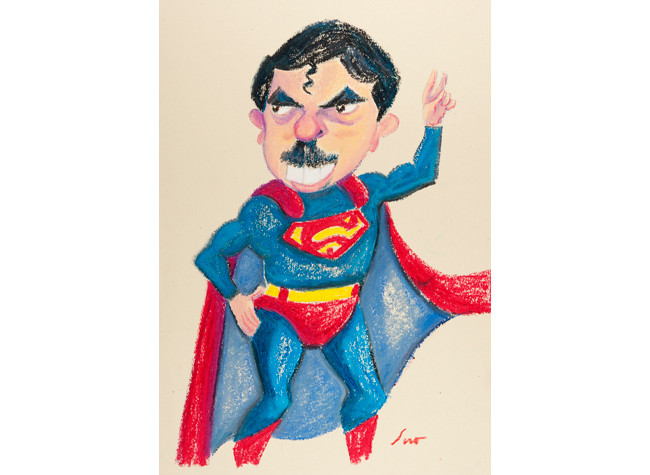 Siro López Lorenzo: caricatura de Jose María Aznar. Biblioteca Nacional de España