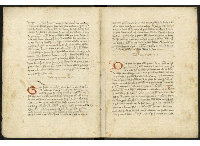 Llibre de oració e de doctrina de amar (h.1-33), S. XV, Ramón Llull. BNE MSS 10103