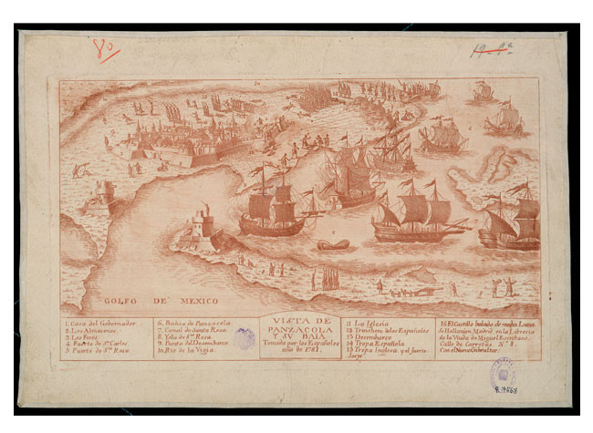 Vista de Panzacola y su Baia, 1781. BNE, MV/26