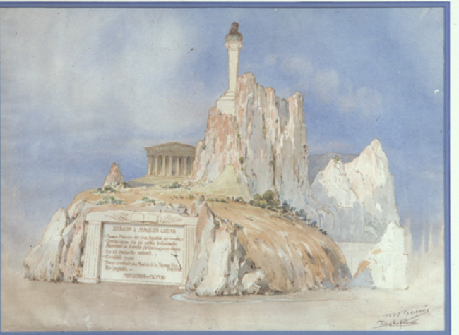 Mausoleo de Costa. Félix Lafuente (Museo Provincial de Huesca)