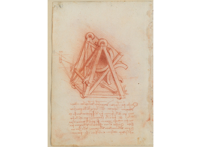 Leonardo da Vinci, Escritura cursiva manierista de Leonardo. BNE, Codex Madrid II (Mss. 8936) f. 154v.