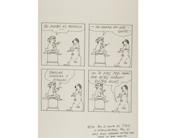 Dibujo donado por Peridis a la Biblioteca Nacional de España
