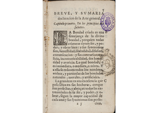 Arte general para todas las sciencias en dos instrumentos (1661), Ramón Llull BNE R/7536 (pág.-5)