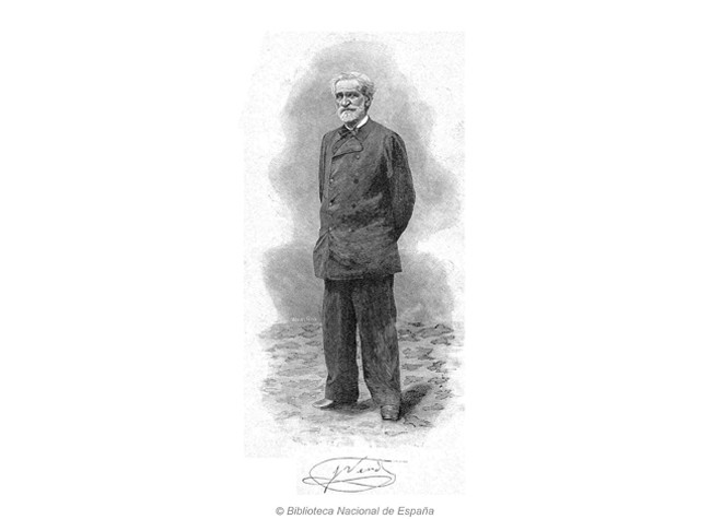 Retrato de Giuseppe Verdi en Aida: ópera en cuatro actos, 1900-1904. MP/4534/1, BNE