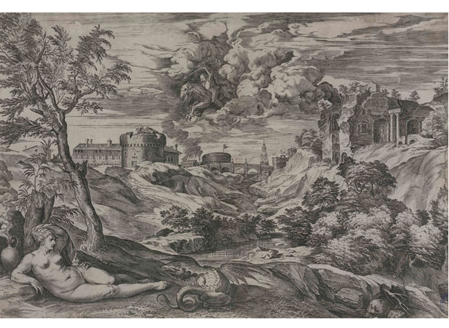 Roger liberando a Angélica de Cornelis Cort (1565). BNE, INVENT/1821