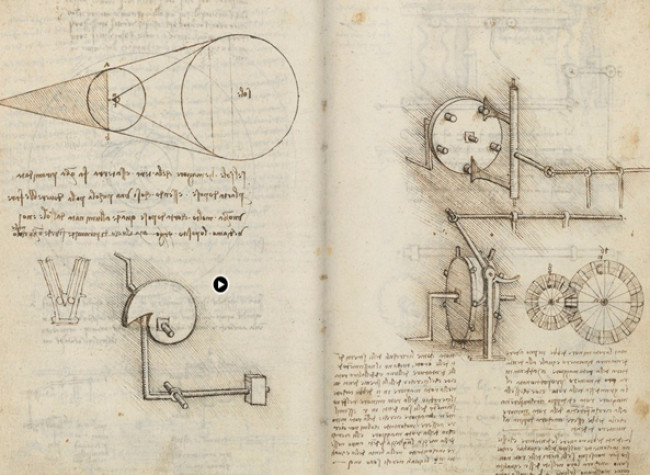 Tratado estática y mechanica. Leonardo da Vinci. BNE