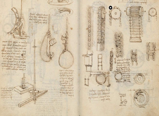 Tratado estática y mechanica. Leonardo da Vinci. BNE