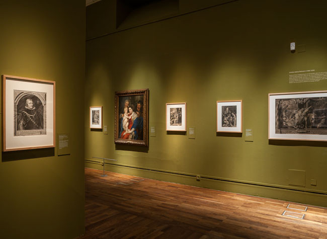 Sala de la exposición de Rubens, Van Dyck y la Edad de Oro del grabado flamenco