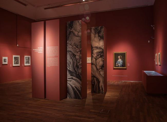 Sala de la exposición de Rubens, Van Dyck y la Edad de Oro del grabado flamenco