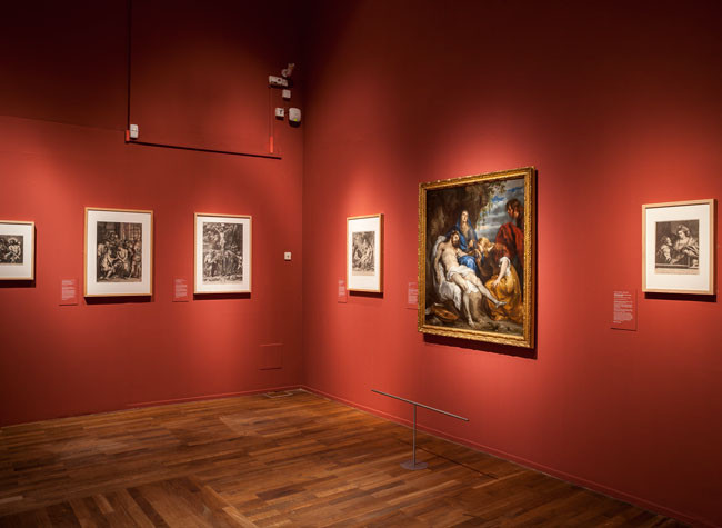Sala de la exposición de Rubens, Van Dyck y la Edad de Oro del grabado flamenco