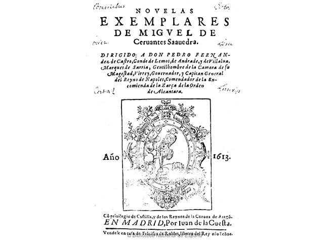Nouelas exemplares de Miguel de Ceruantes Saauedra, 1613. BNE, Cerv/112