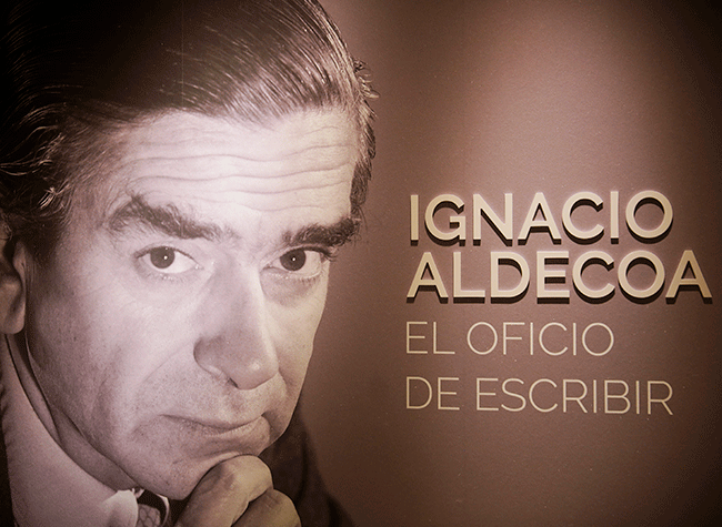 Montaje de la exposición «Ignacio Aldecoa. El oficio de escribir»