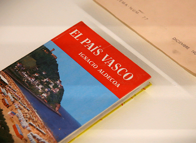 Montaje de la exposición «Ignacio Aldecoa. El oficio de escribir»