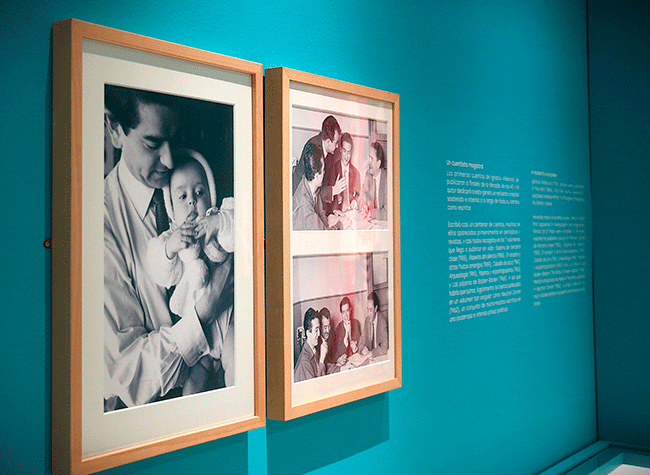 Montaje de la exposición «Ignacio Aldecoa. El oficio de escribir»