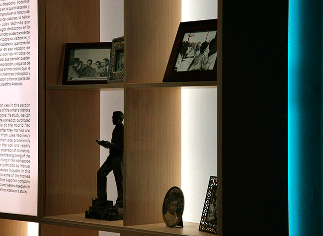 Montaje de la exposición «Ignacio Aldecoa. El oficio de escribir»