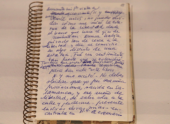 Montaje de la exposición «Carmen Martín Gaite. Un paradigma de mujer de letras»