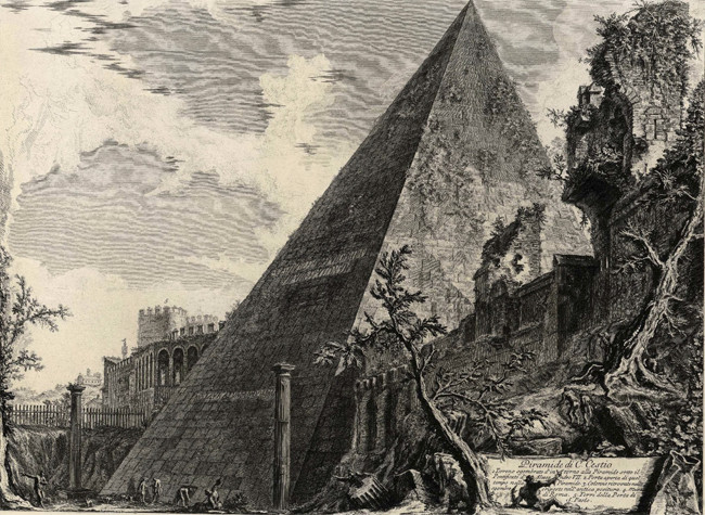 Piramide di C. Cestio Piranesi F. 1755. BNE, INVENT/19104