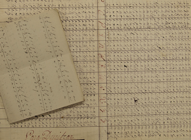 Tabla para descifrar cartas en clave. Autógrafa del Conde de Orgaz, 1838. ACO, Fondo Carlismo
