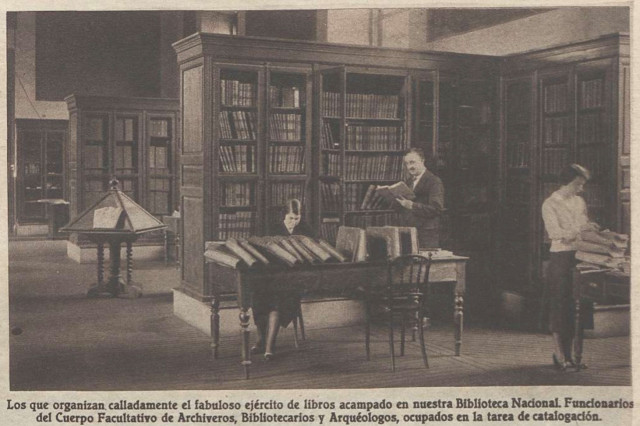Cuerpo Facultativo de Archiveros, Bibliotecarios y Arqueólogos trabajando en la BNE